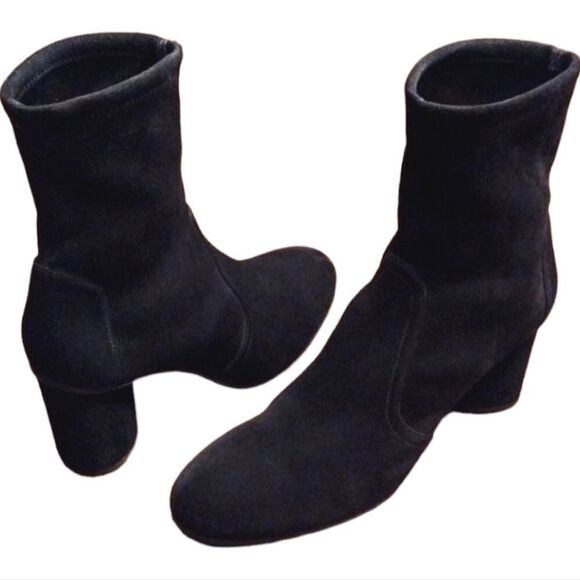 Stuart Weitzman Margot 75mm Stretch Suede Sock Booties, Size 9.5 W, (D) … - Picture 6 of 12